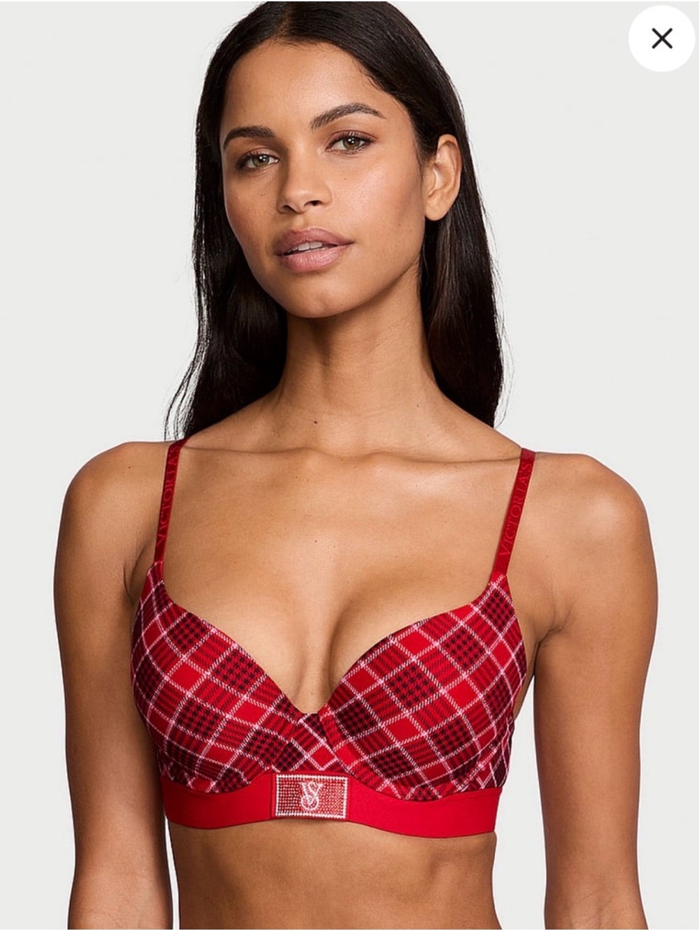 Victoria’s Secret Red Plaid Push-Up Bra - Women Intimates 34C